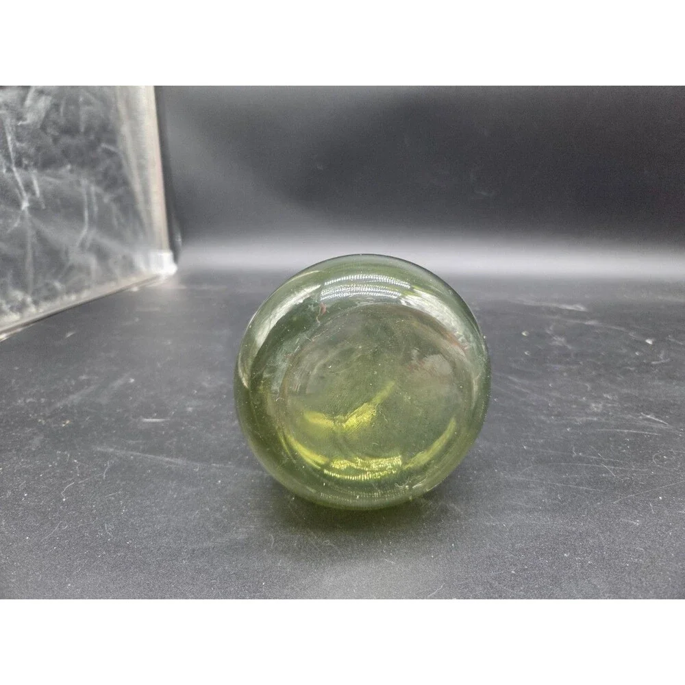 Mid-Century Modern Olive Green Blown Glass Vase